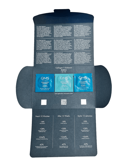 Collagen + Exfoliant Set Medium Sample Box - QMS Medicosmetics - USA and North America
